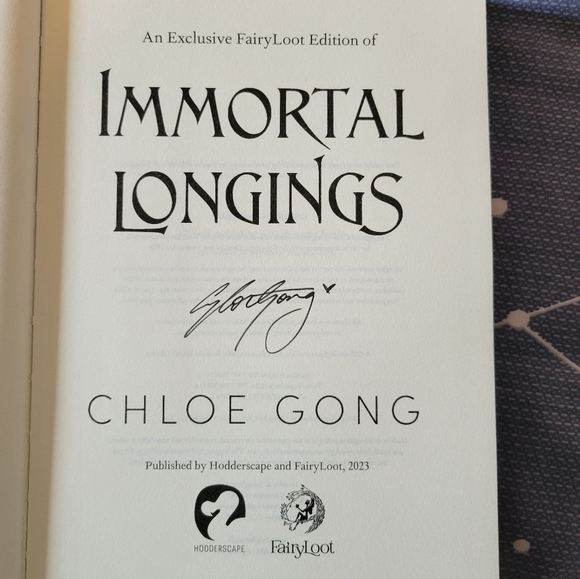 Signed Fairyloot IMMORTAL LONGINGS by Chloe Gong book with stenciled edges - Picture 7 of 9